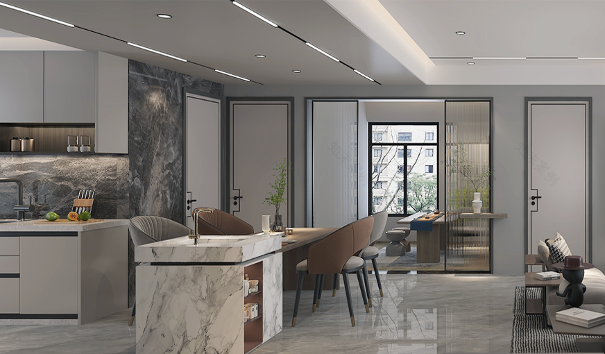 150㎡现代风,丝绒地毯×大理石地砖,擦出高级火花-4