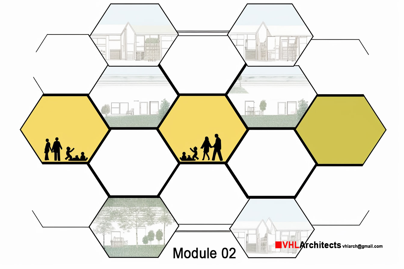 Mult colective housing with hexagonal structure-15