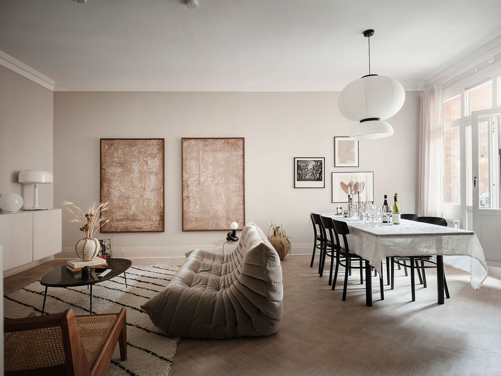 温馨瑞典公寓 | 不同空间的和谐色彩搭配-2