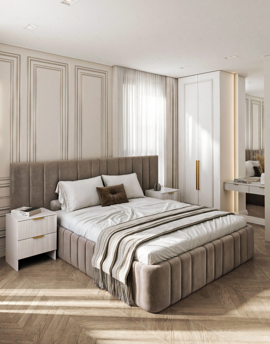 莫斯科郊外公寓带阳台卧室3D可视化设计丨俄罗斯莫斯科-3