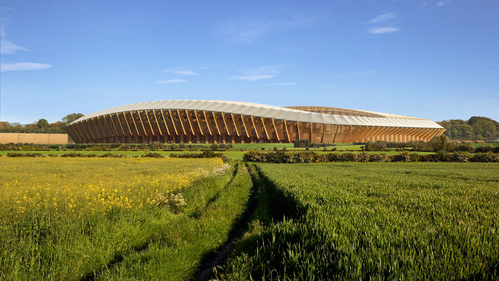 Zaha Hadid Architects to build world's first wooden football stadium-0