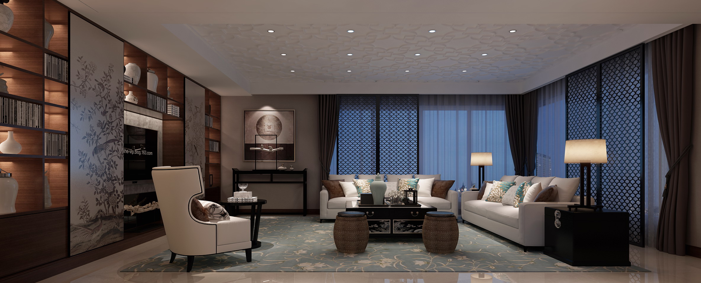 新中式 中式古典 奢华家装别墅样板房-5-28