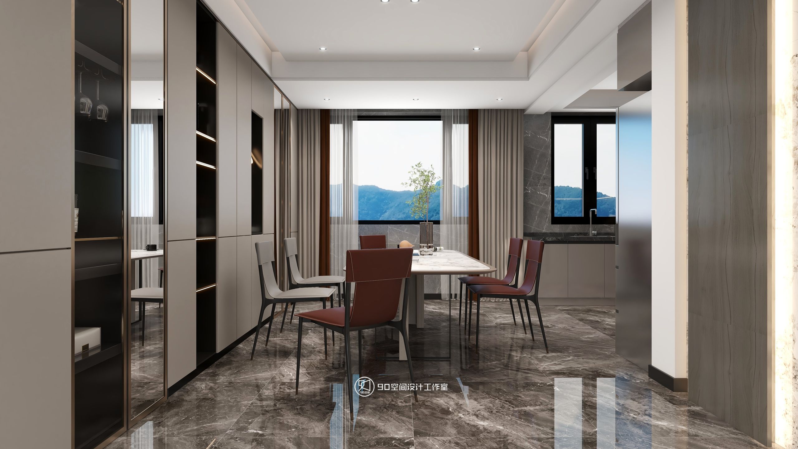 189㎡轻奢复式住宅设计丨90 空间设计-13