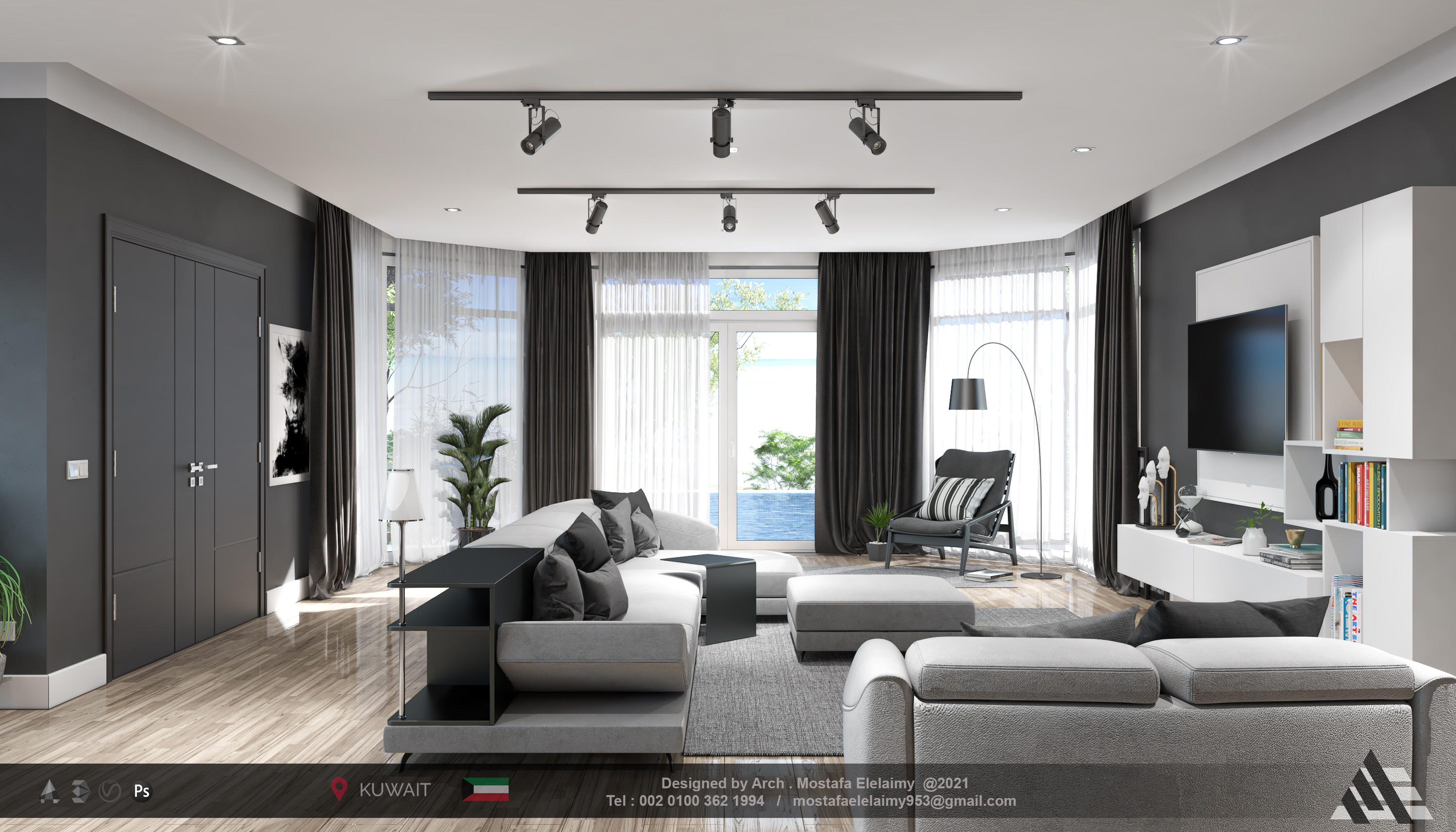 现代客厅科威特 02丨Arch. MOSTAFA ELELAIMY-5