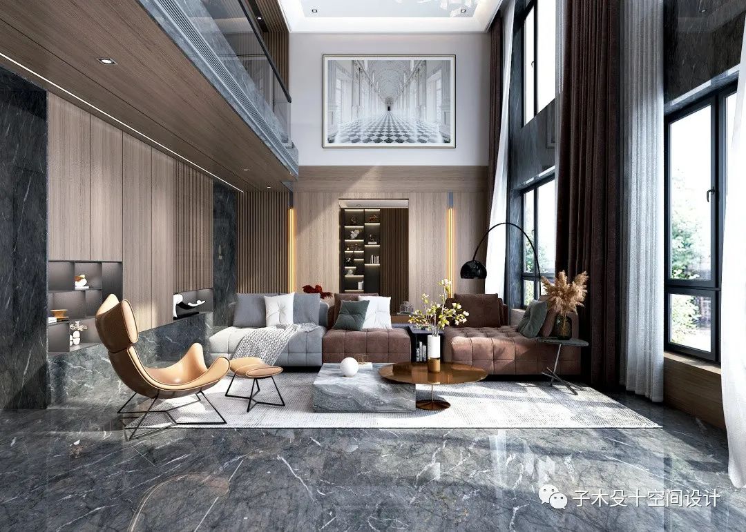 黑白灰极简大宅丨中国吉林丨子木殳十空间设计-44
