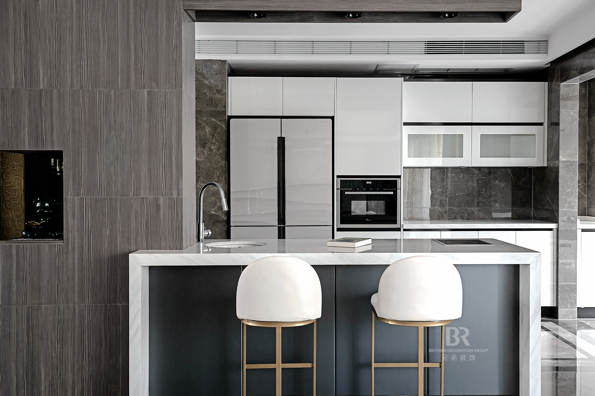 新江与城清晖岸 160 平轻奢风案例丨重庆兄弟装饰公司-9