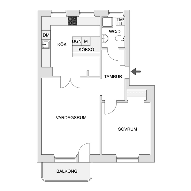 瑞典一居室公寓的现代改造-17