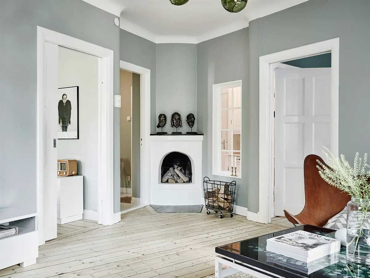 瑞典 88m²公寓 | 灰蓝交融的温馨 Scandinavian 风-5