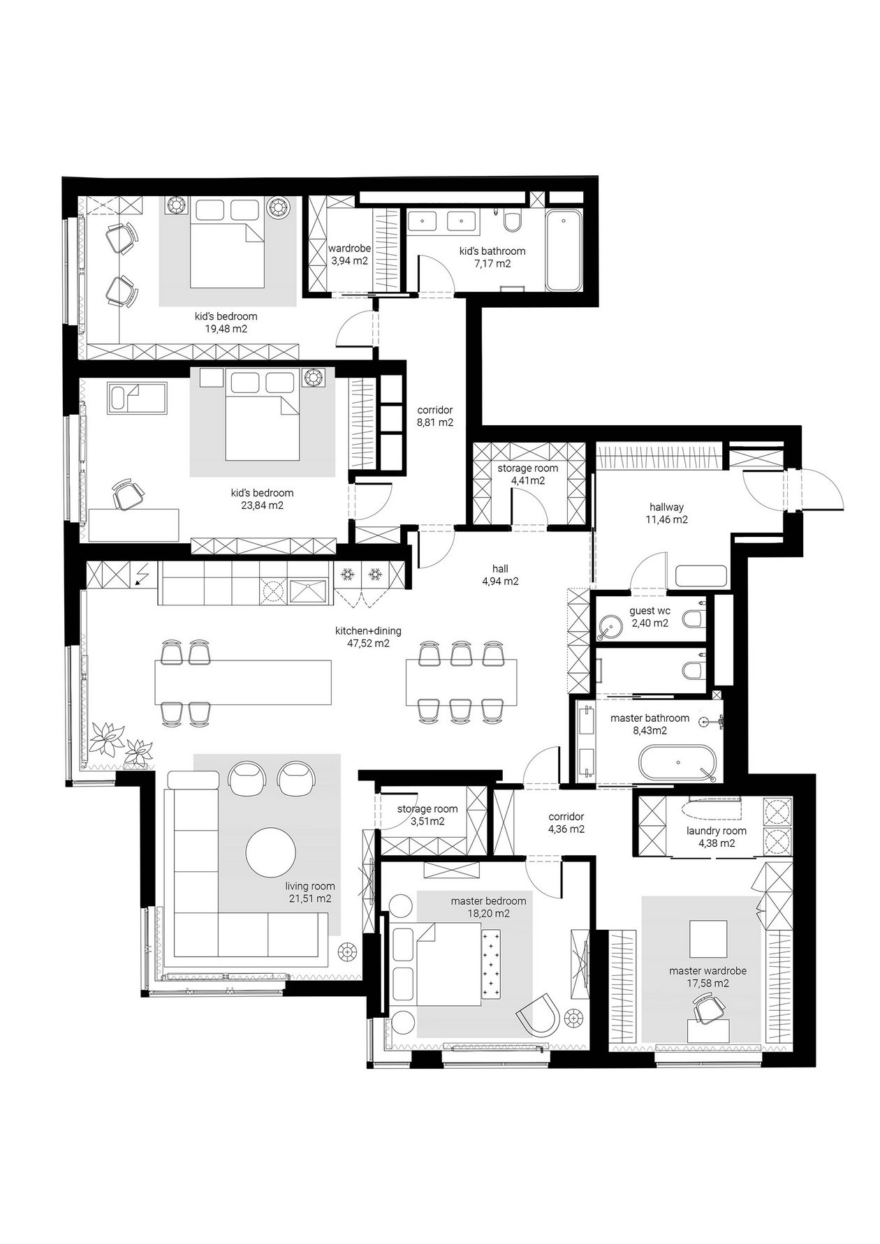 212㎡ 浅色系营造出自然柔和的氛围-0