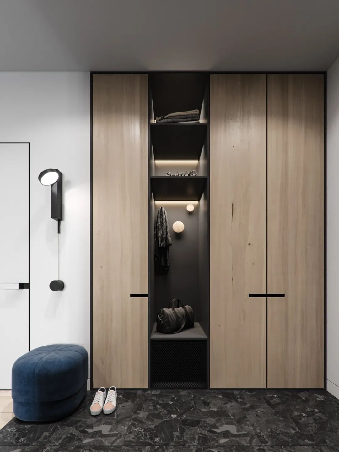 TSAUNYA 工作室现代住宅设计 | 灰木色系蓝色打造精致生活空间-14