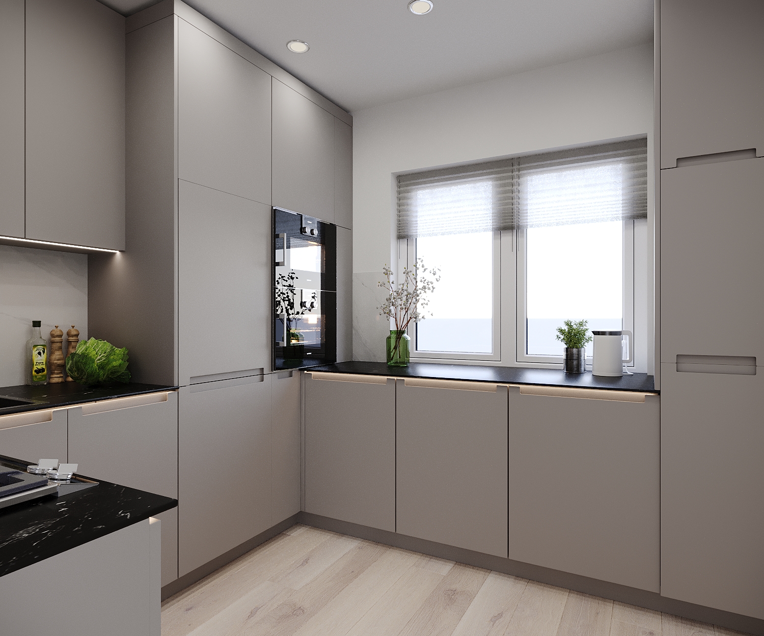 Taupe European kitchen design-4
