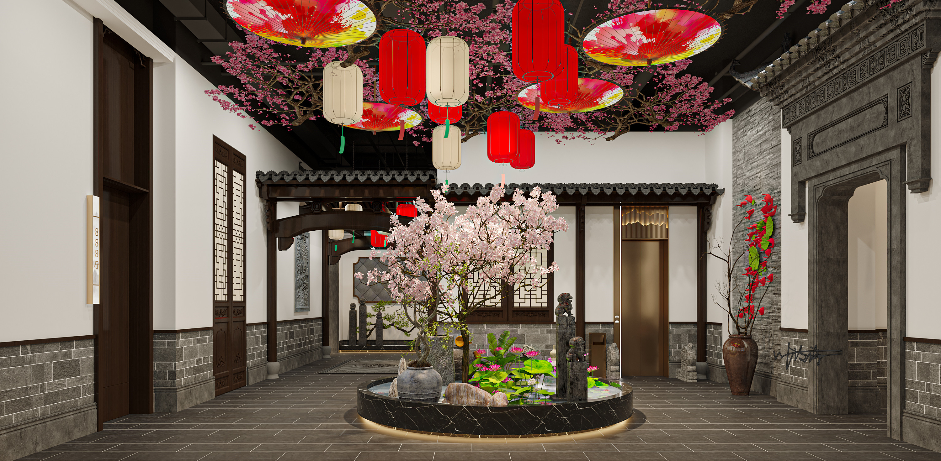 中餐厅设计|徽派建筑古风餐厅-10