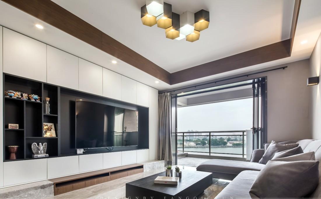 灰色调开放式家居设计,巧妙收纳空间利用-2