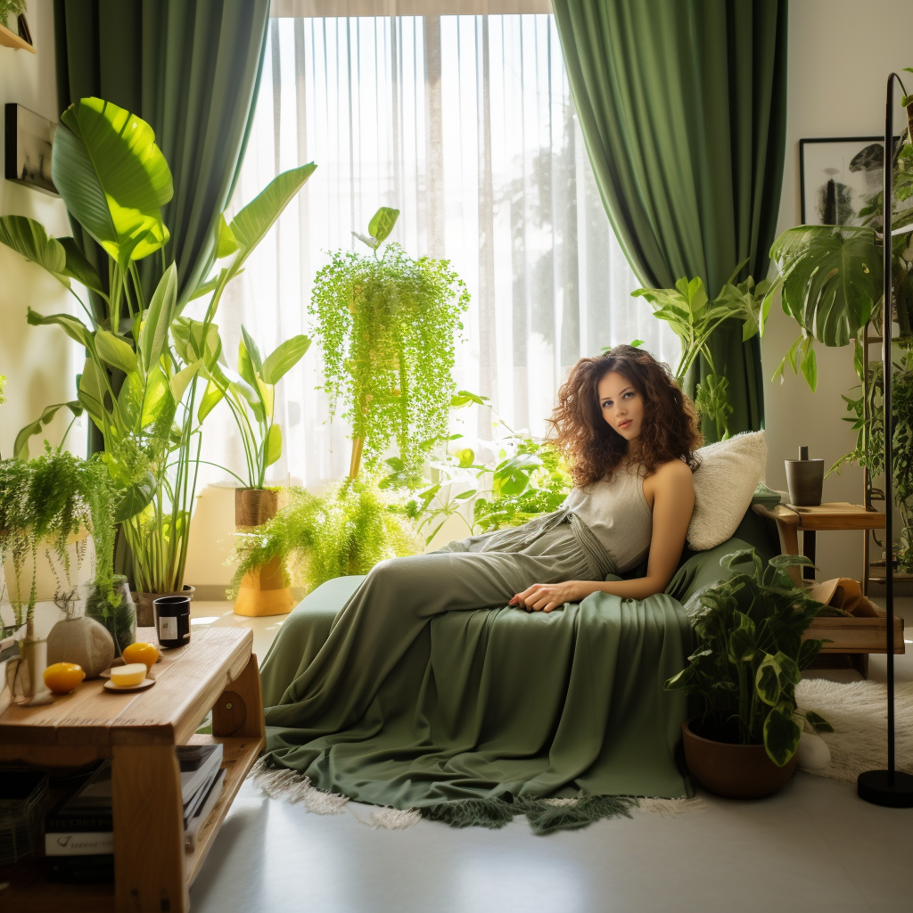 绿色沙发模特-10