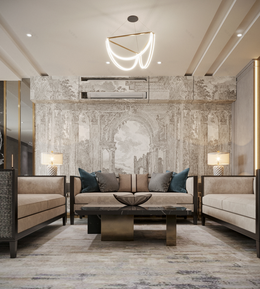 接待家庭客厅丨沙特阿拉伯丨Sara Lotfy-8