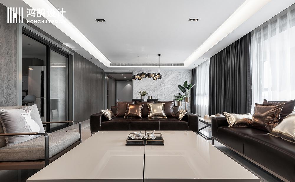 鸿鹄设计上海轻奢平层,精致细节呈现品质生活-4