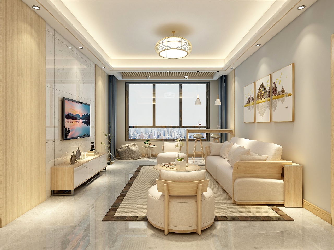 现代原木风三居室设计丨中国广州-9