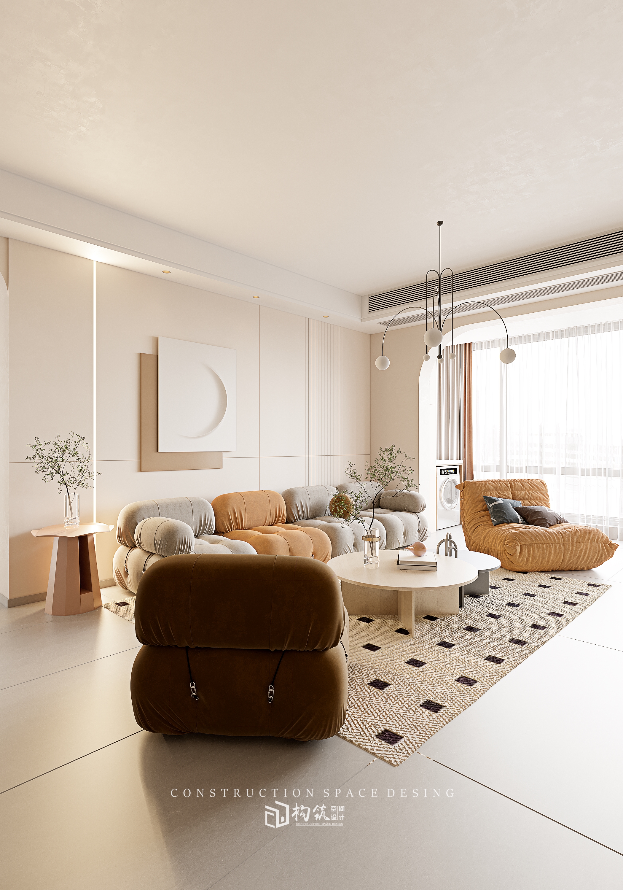 东方帝景奶油风室内设计-1