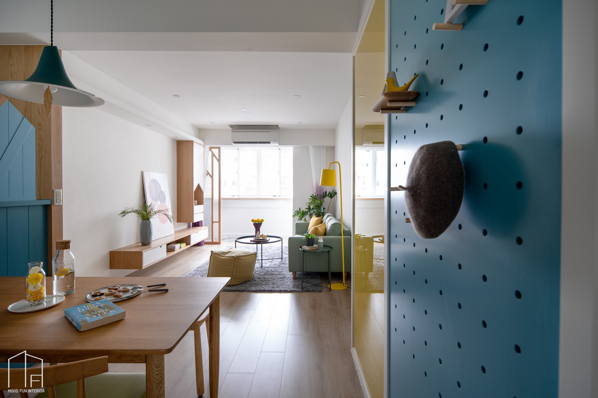 穆丰空间设计 | 88㎡北欧老屋翻新，色彩缤纷安全舒适-13