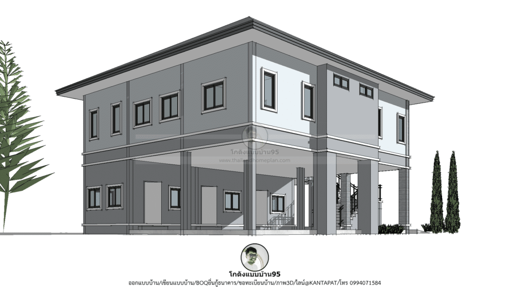 รับเขียนแบบบ้าน P  2485 两层住宅设计丨โกดังแบบบ้าน-24