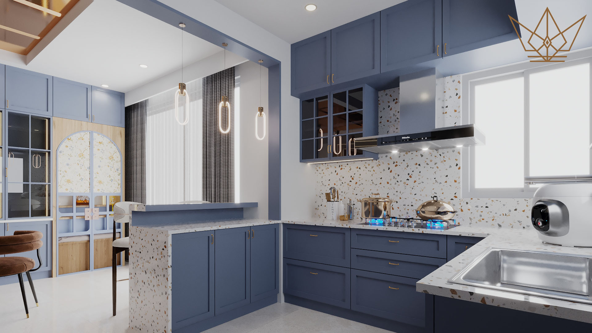 3 BHK Flat Contemporary Design-7