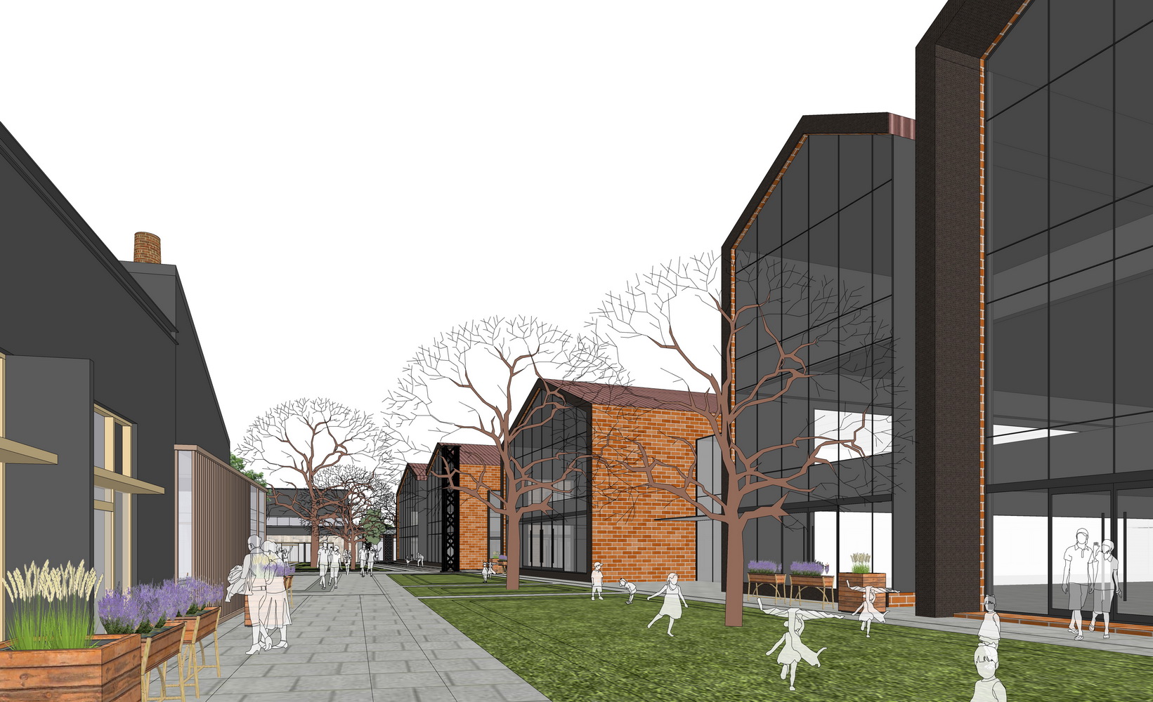 沙家浜唐市古镇核心区石板街SU模型-4