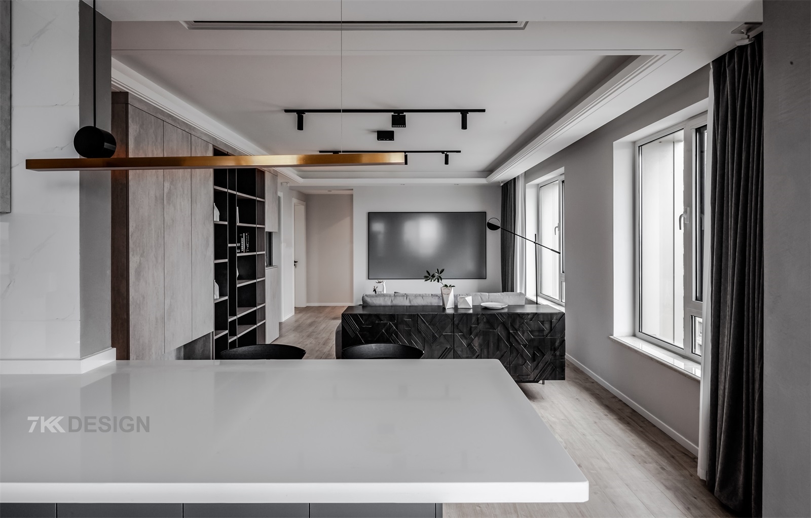 黑白灰工业风的精装房改造-27