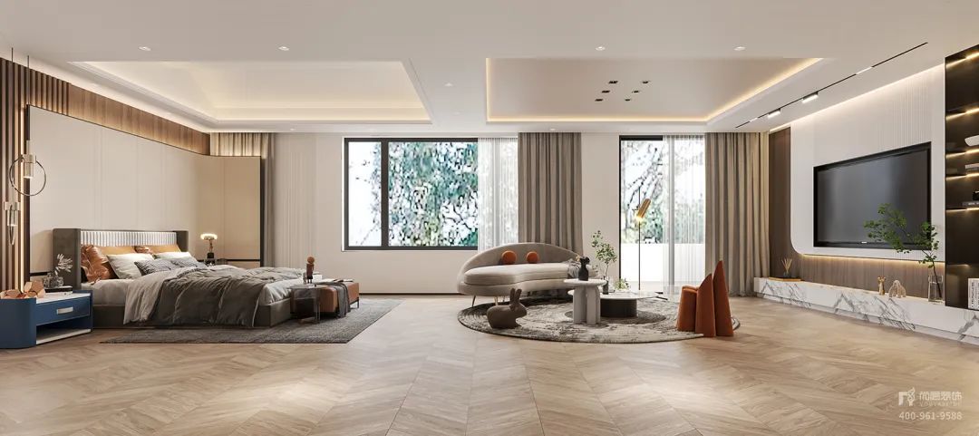 阳光花园现代中式家居设计丨上海尚层别墅装饰-53