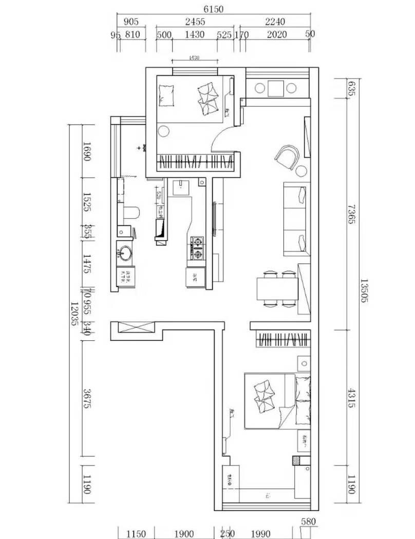 厨房卫生间空间重组，打造宽敞北欧风家居-6