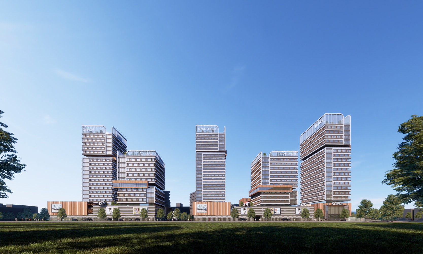 现代产业园办公楼SU模型-5