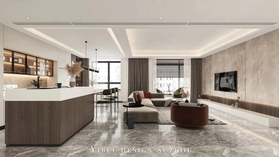 一贝设计 | 现代棕色空间 | 优雅气质与活力并重-1