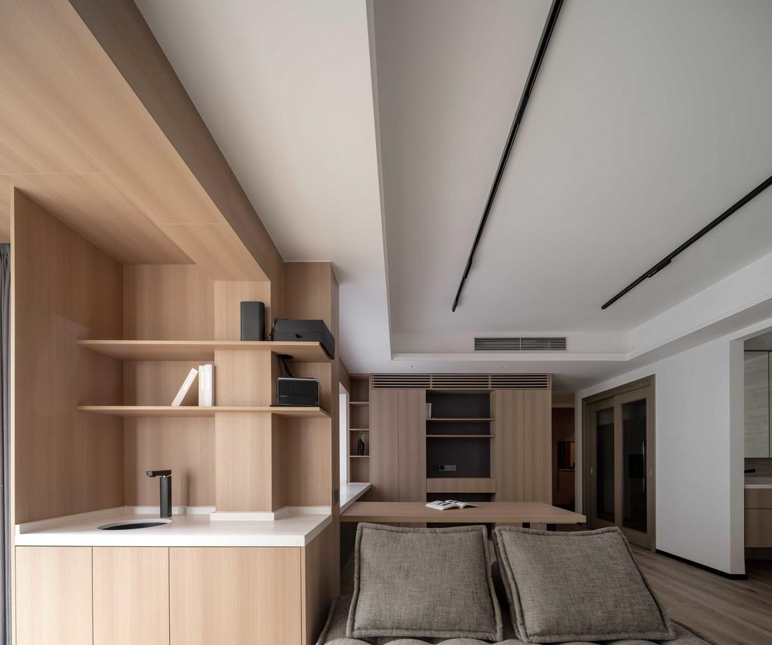 地升幕布++旋转餐桌·116m²精装房改造丨中国广州丨吴思昊-24