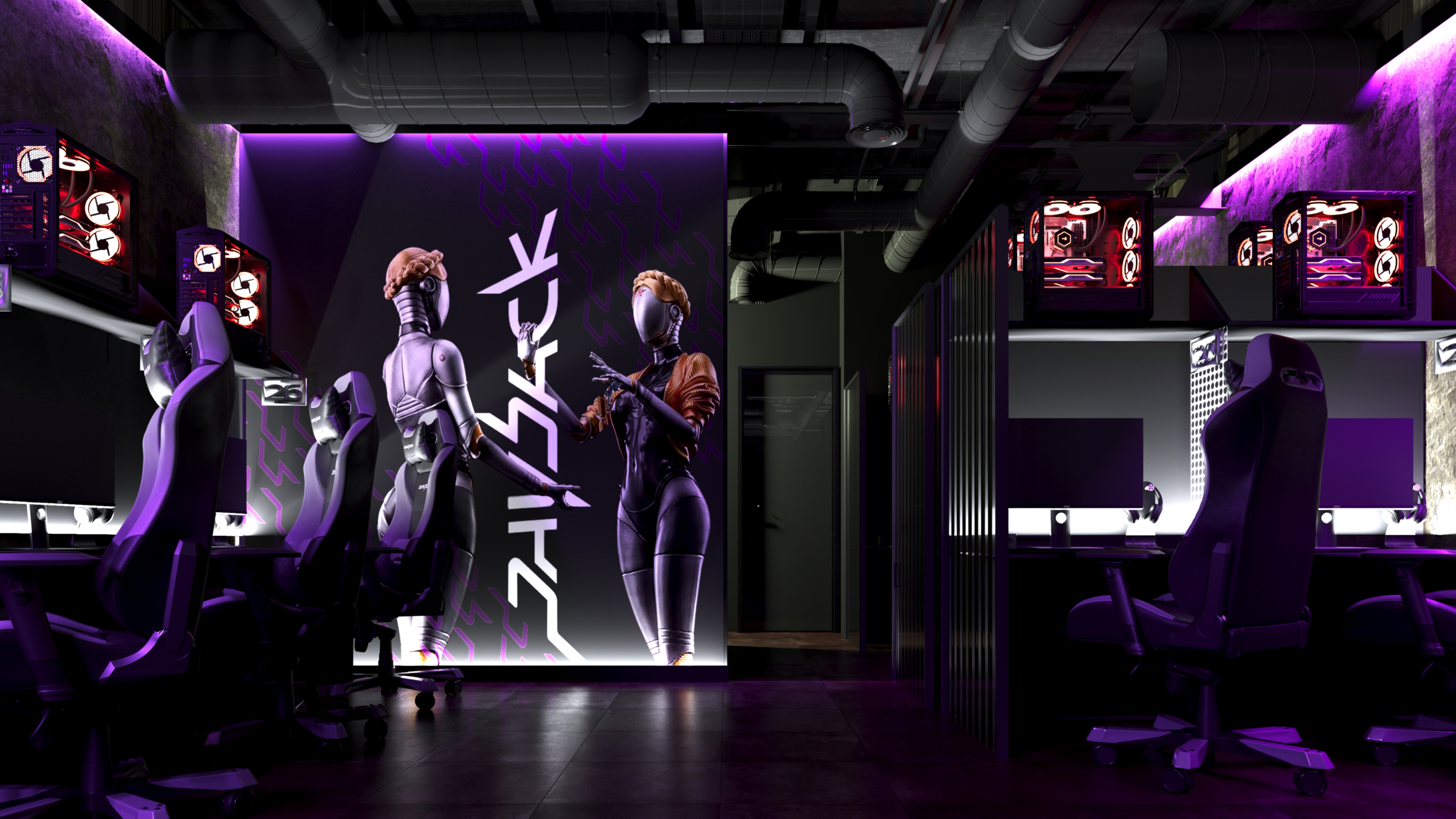 网咖室内设计丨俄罗斯莫斯科-8