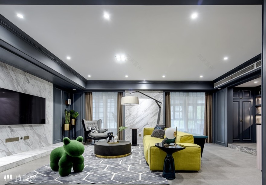 240㎡万科金域蓝湾现代摩登住宅 诗享家设计-9