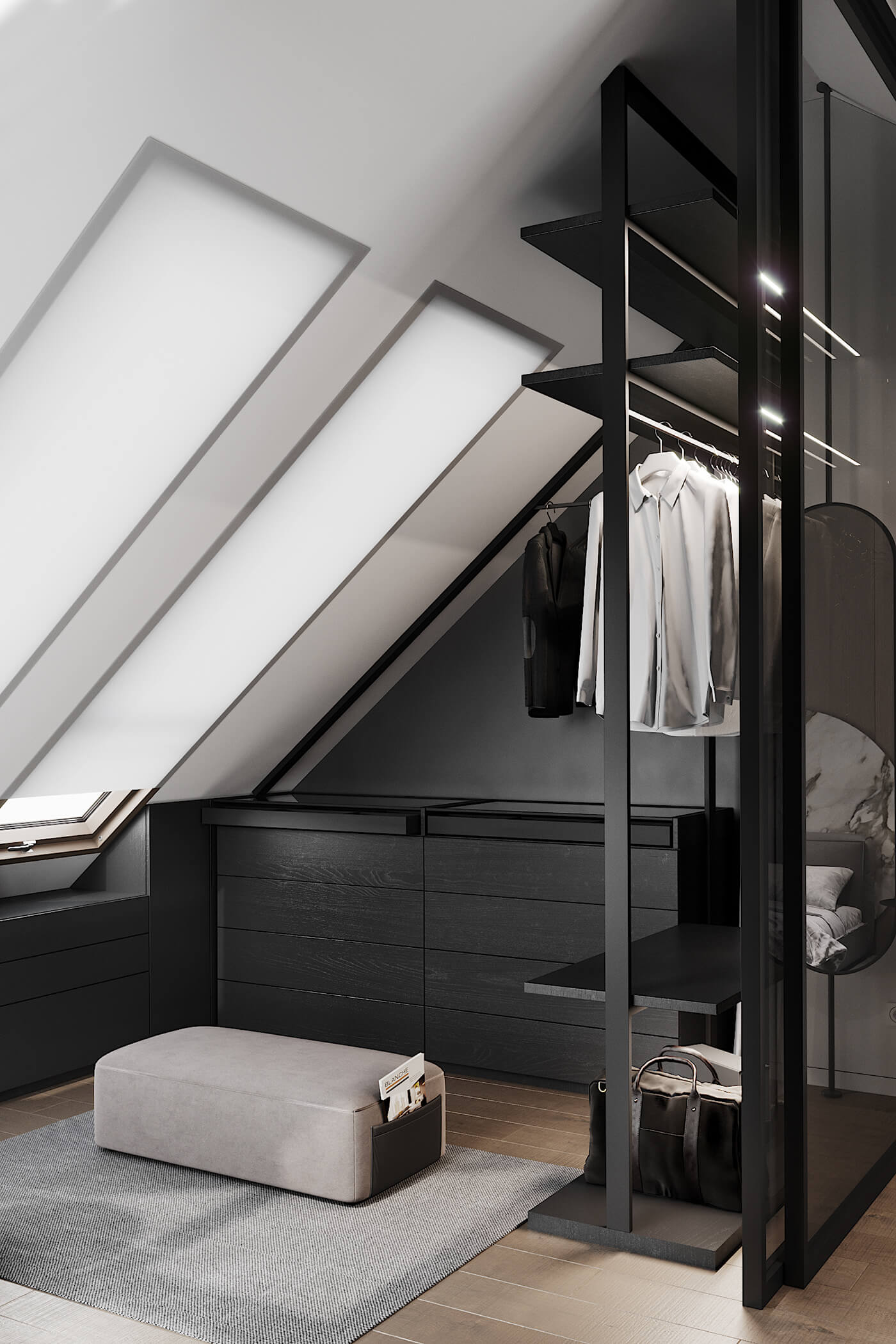 127㎡住宅设计，黑白灰+原木，超有魅力！-24