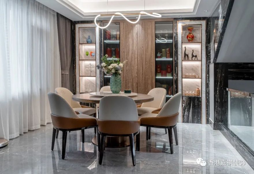 乐山蓝山湾 316㎡轻奢住宅设计丨中国乐山丨香港嘉祺装饰-25