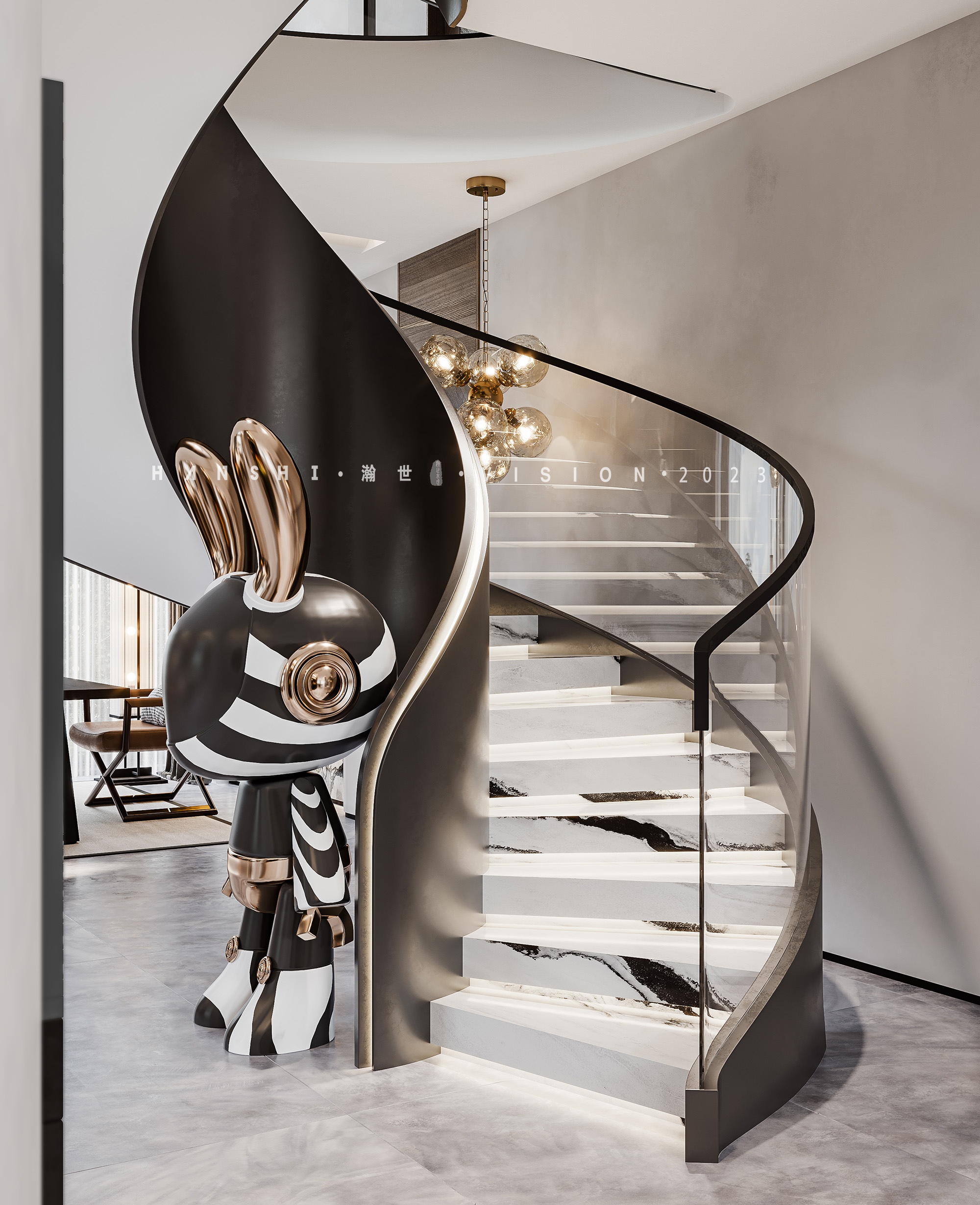 现代意式极简别墅一瀚世表现-14