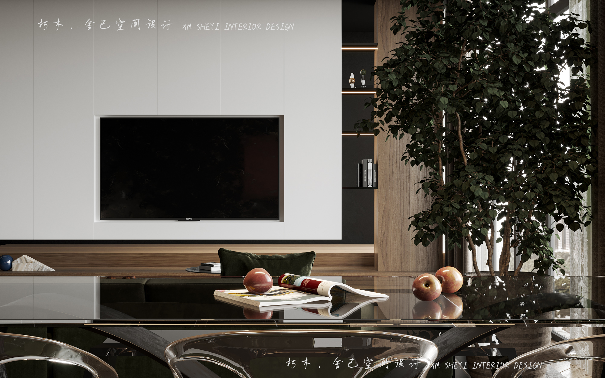 原木与高级黑 · 精致住宅设计丨舍已制作-9