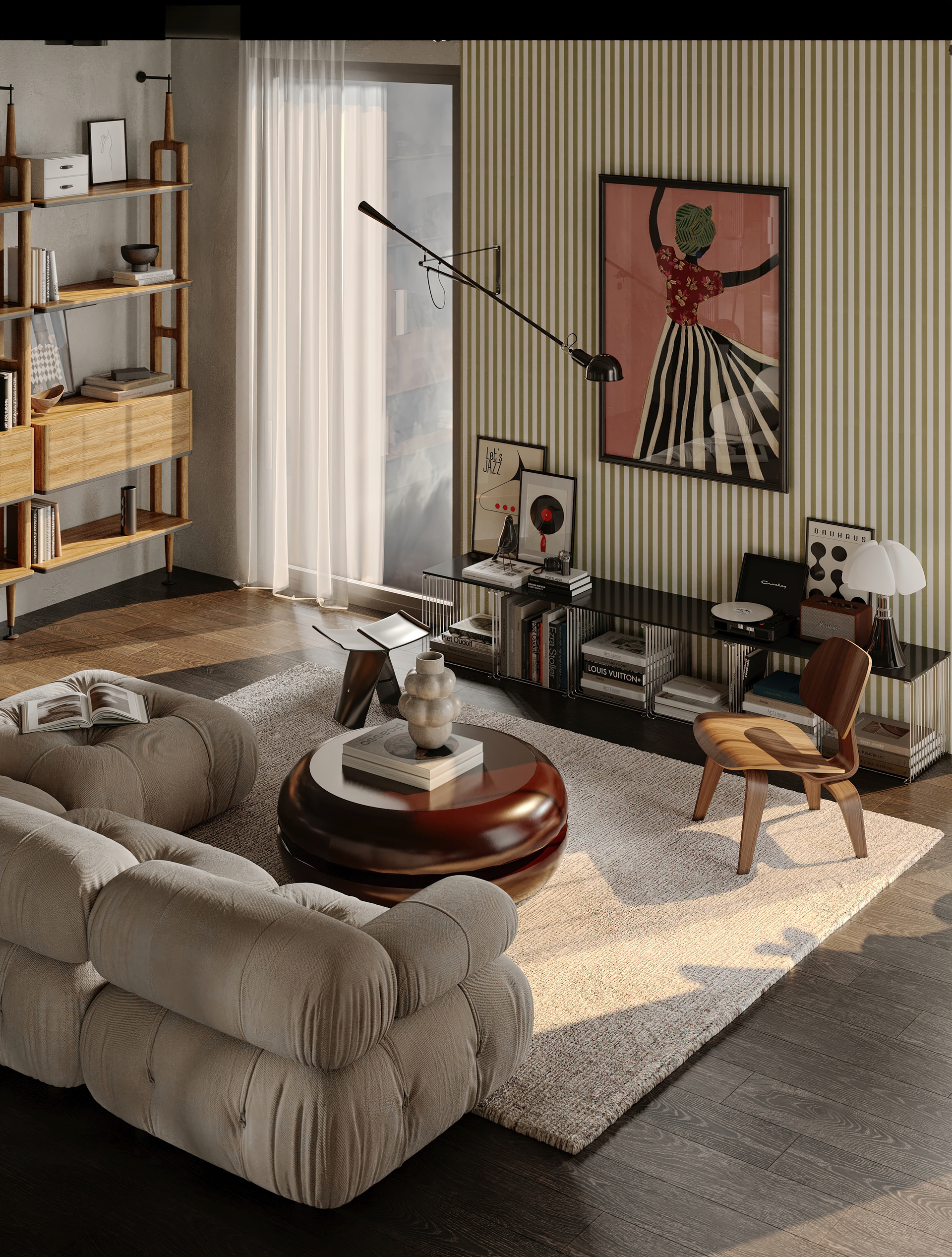 Mid-Century Style Home | Living Area-4