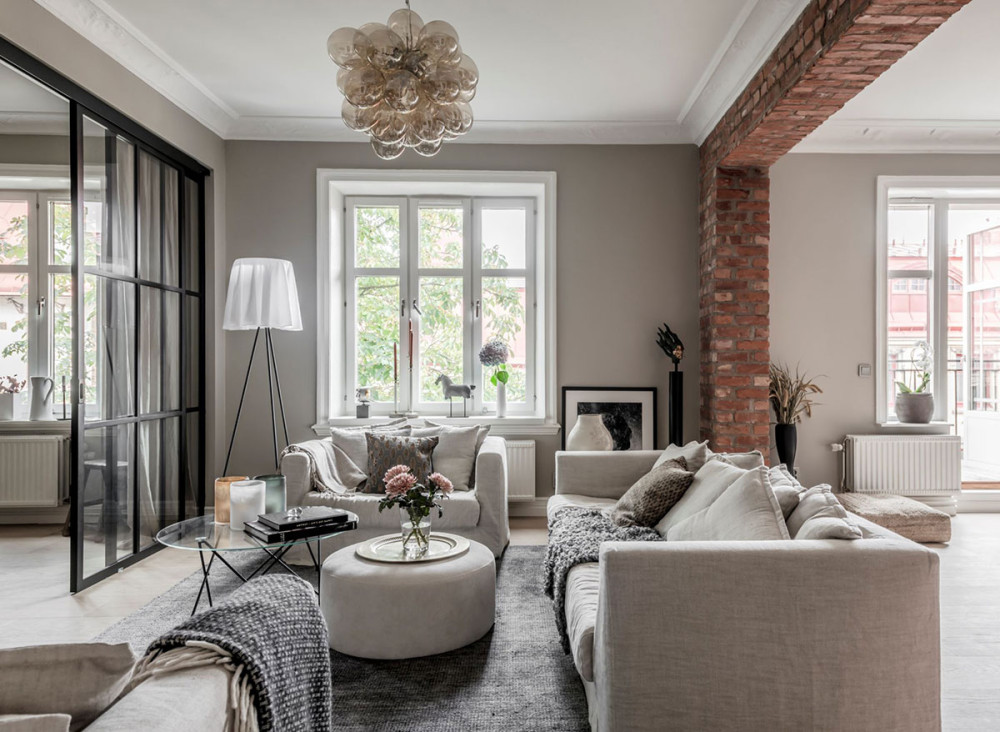 瑞典工业风公寓设计-1