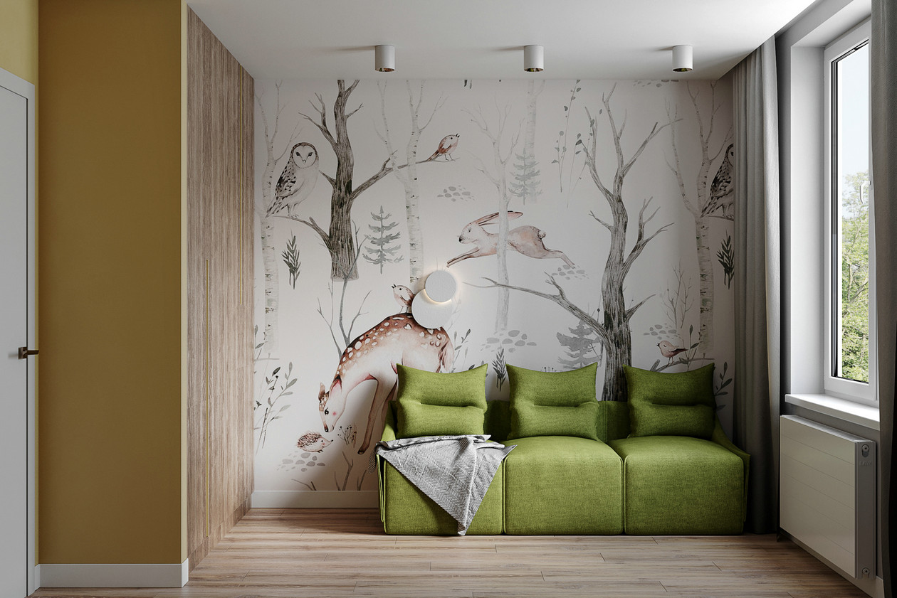 原木与蓝色打造的小空间公寓-12