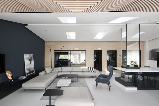 贝尔格莱德Dedinju带木质格栅结构的顶层公寓丨Studio Autori-29