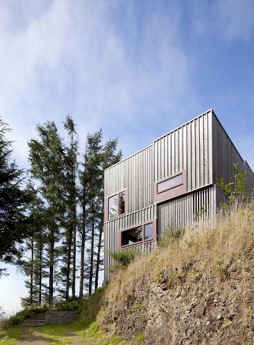 俄勒冈海岸内斯库文海滩别墅,木石交融的简约魅力-9