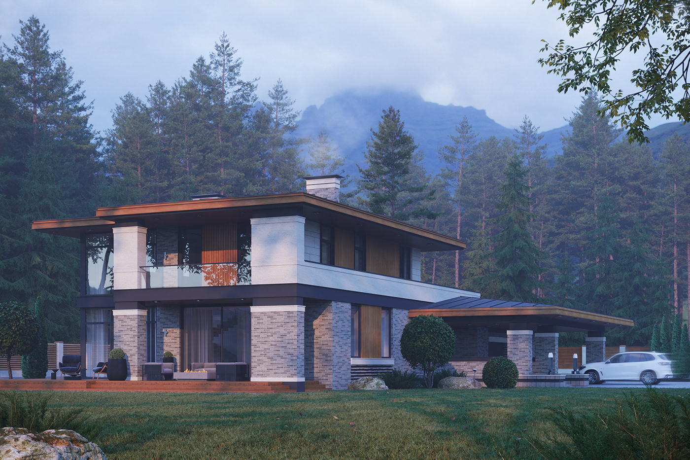 Anastasiya Gushchina丨别墅建筑丨RESIDENCE IN THE COTTAGE VILLAGE "BEAR LAKE"-0