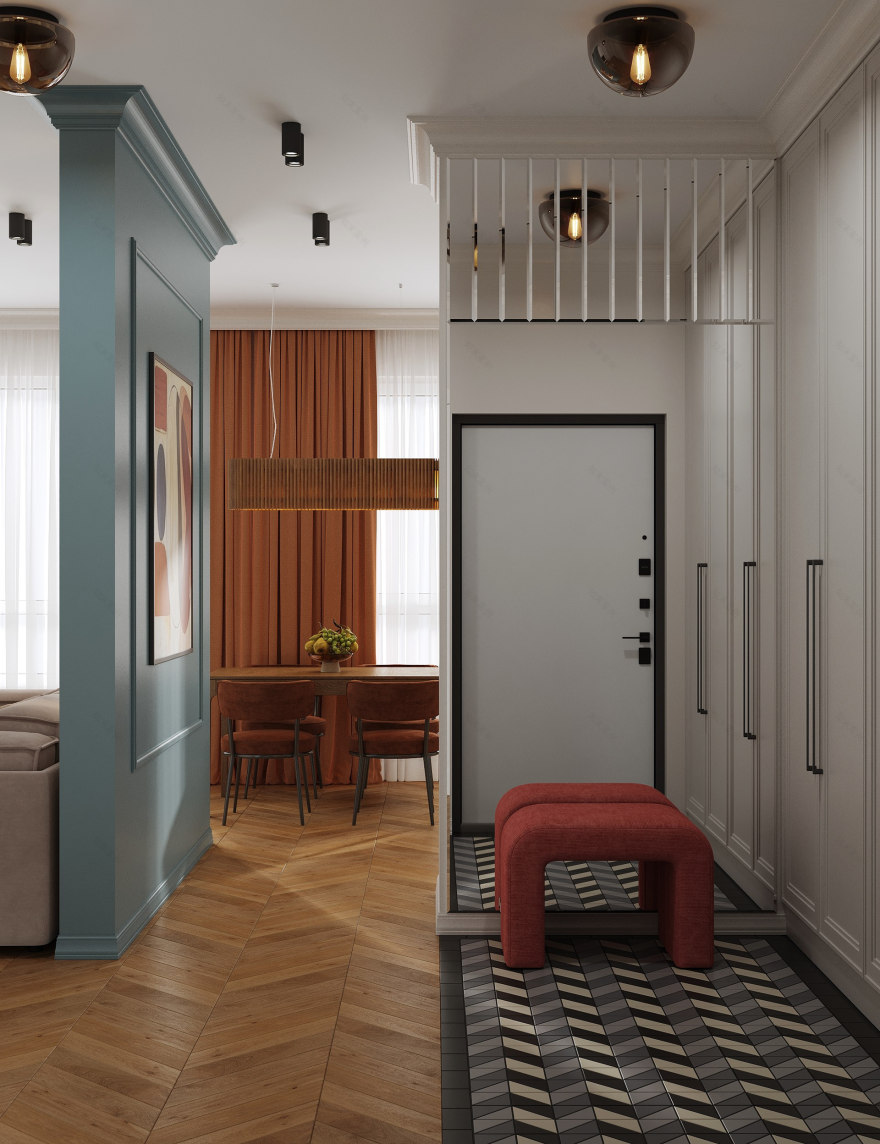 带南方风格的公寓设计丨俄罗斯莫斯科-20