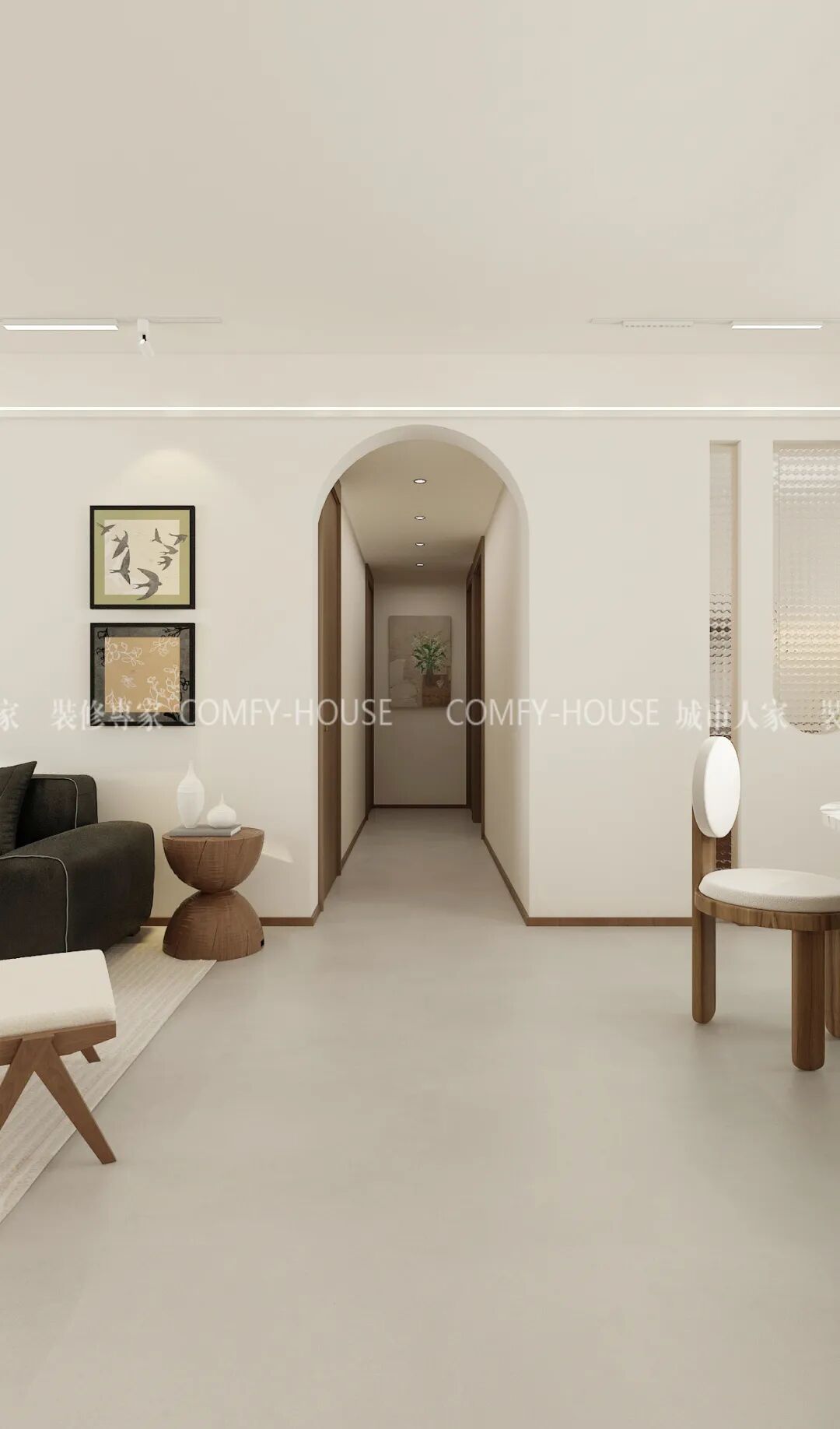 【中博玿华苑】141㎡|中古风，弧形梁下的时光褶皱-1