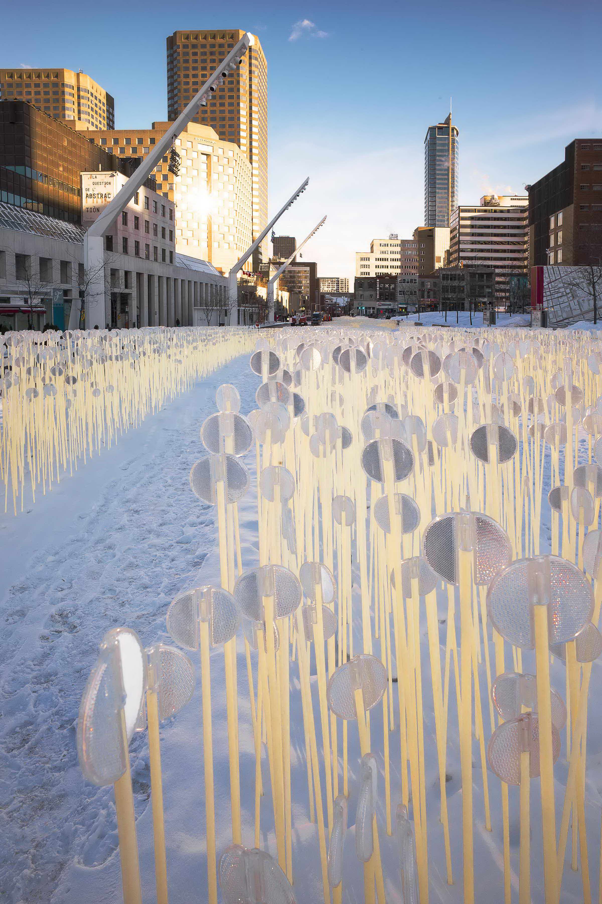 冬季麦田幻境 | Entre les Rangs 公共艺术装置-14