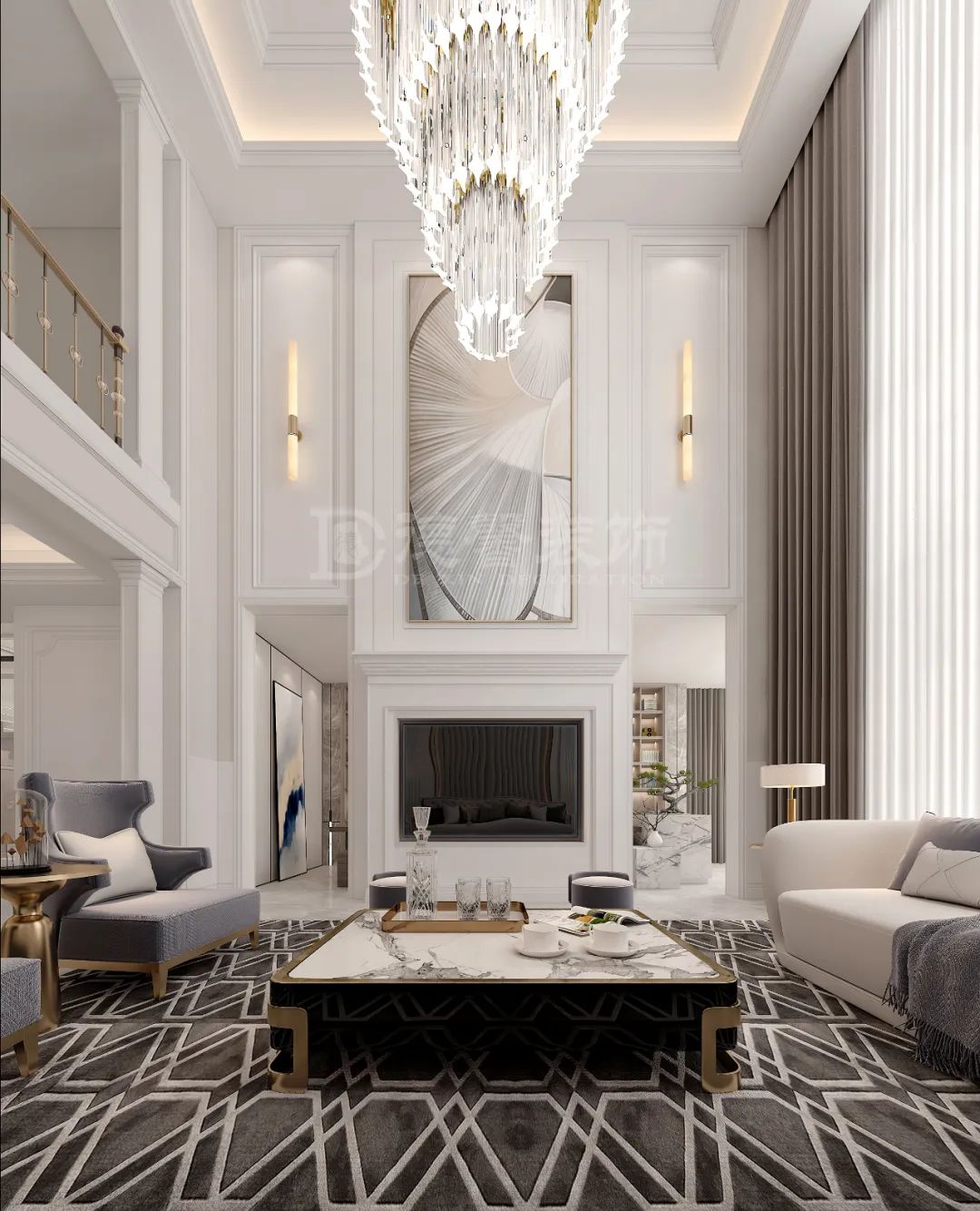 现代法式别墅设计,打造丰富空间层次-24