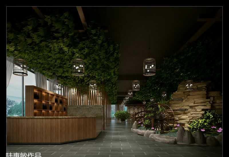 
大牧飞沙，环岛纯绿色植物1000平饭店设… -24