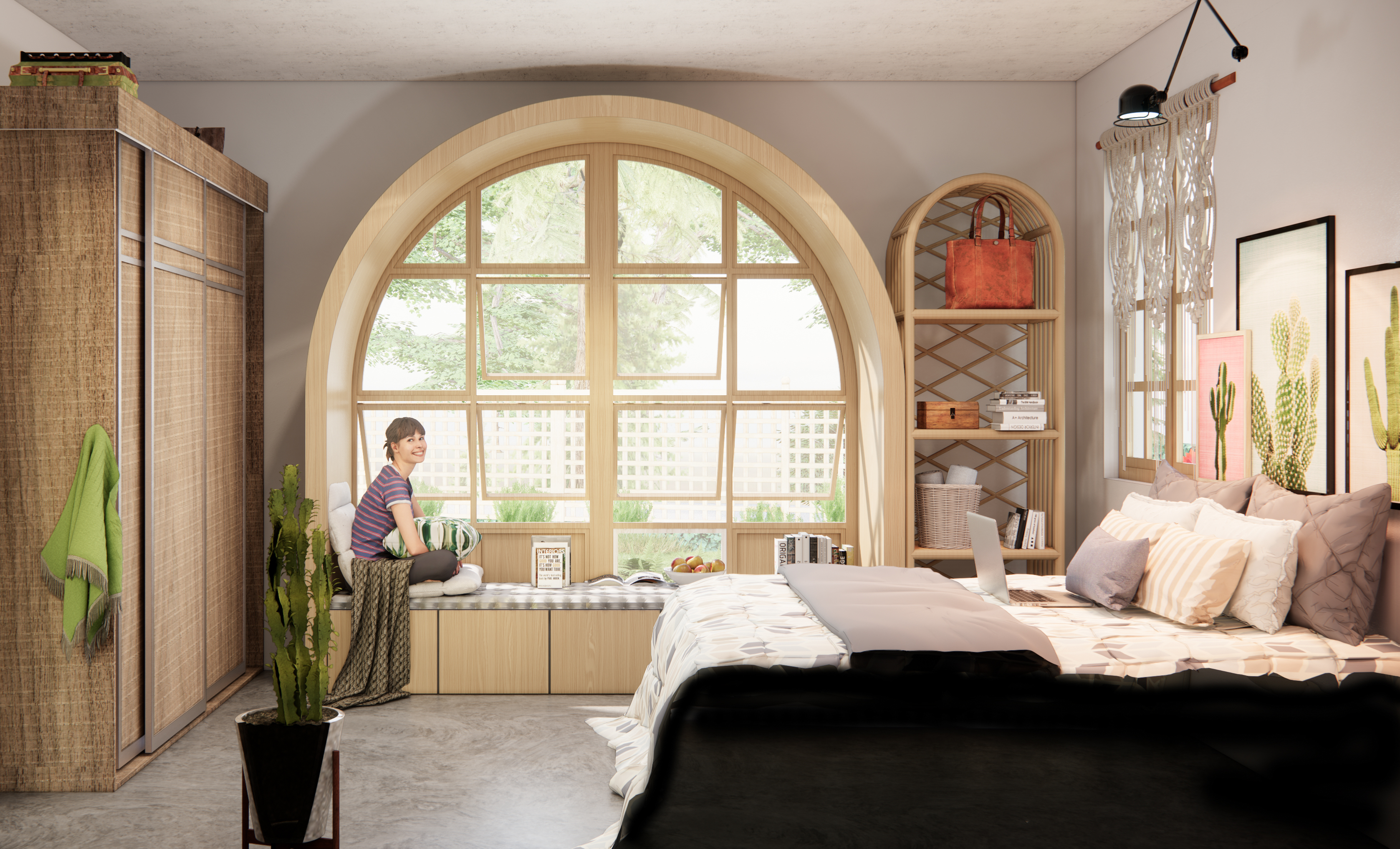 Small Room with Window Bed Design-5